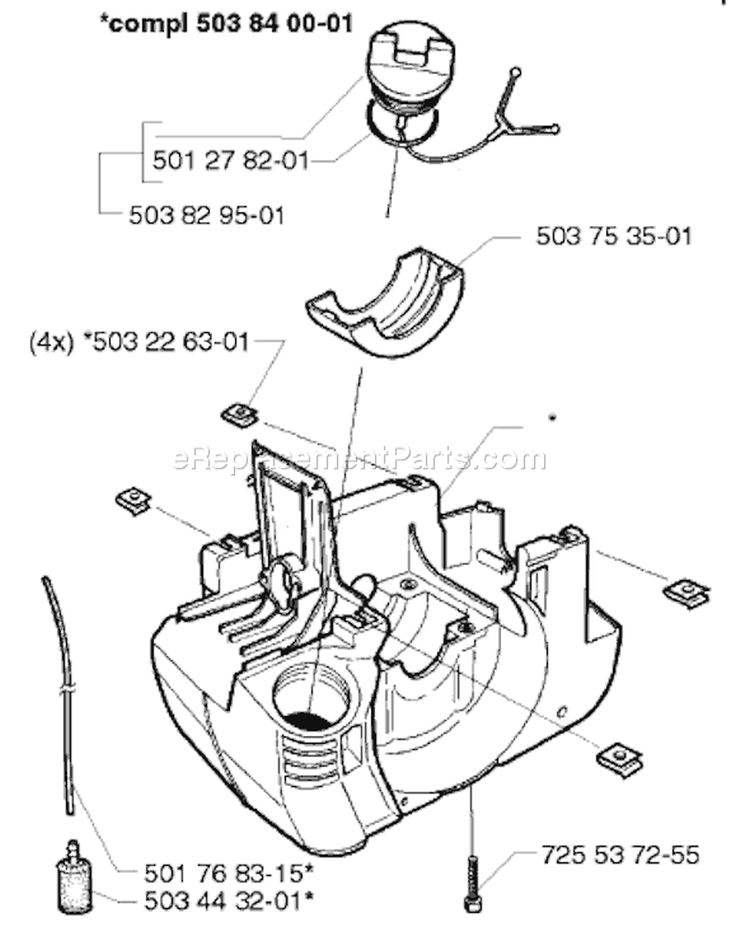Page E Diagram and Parts List for 225L 225 L 1996-06 Husqvarna Trimmer