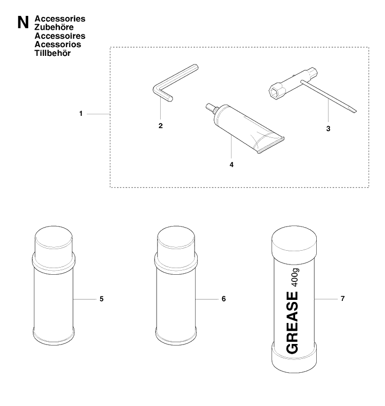 Accessories Diagram and Parts List for 323HD60 20081400001-20090400000 Husqvarna Hedge Trimmer