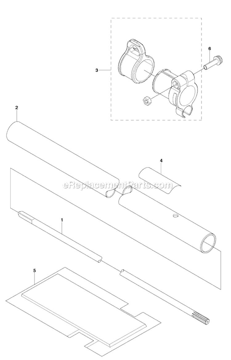 Tube  Shaft Diagram and Parts List for 226RJ 2012-06 Husqvarna Brush Cutter
