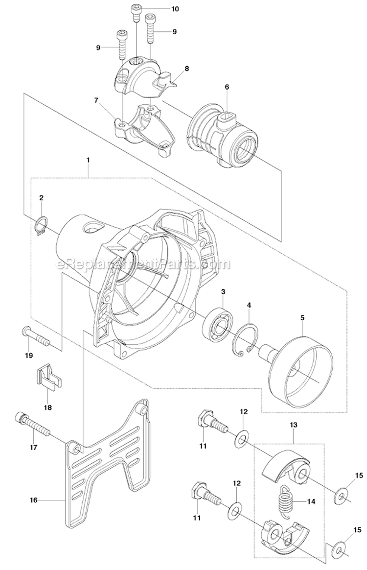 Clutch Diagram and Parts List for 226RJ 2012-06 Husqvarna Brush Cutter