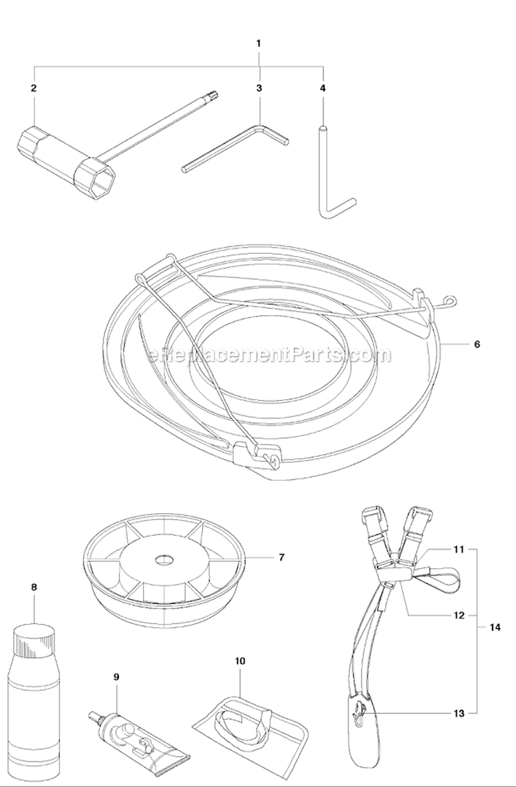 Accessories Diagram and Parts List for 226R 2009-01 Husqvarna Brush Cutter