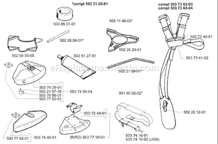 Page A Diagram and Parts List for 227RD 227 RD 1999-09 Husqvarna Trimmer