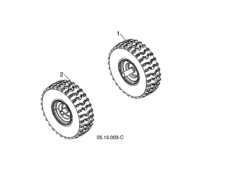 Wheels Diagram and Parts List for 96193009605  Husqvarna Snow Blower