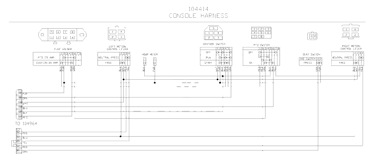 Wiring Diagram (Console Harness (Schematic) Diagram and Parts List for ZTH7227KOB (968999225) (033600000 and Up)(2004-09) Husqvarna Lawn Mower