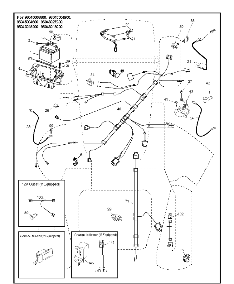 Electrical Diagram and Parts List for YTH24V48  Husqvarna Lawn Tractor