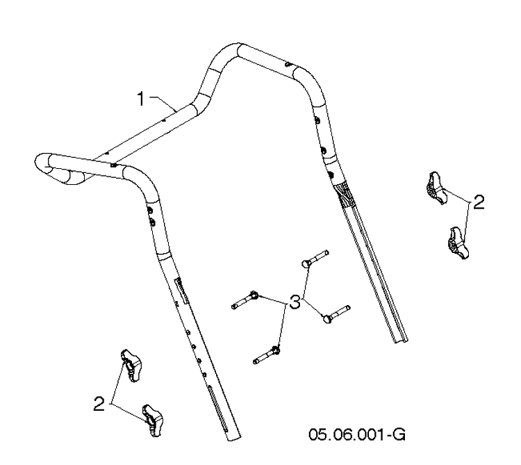Handle 2 Diagram and Parts List for ST224 (96193009606)(2019-03) Husqvarna Snow Blower