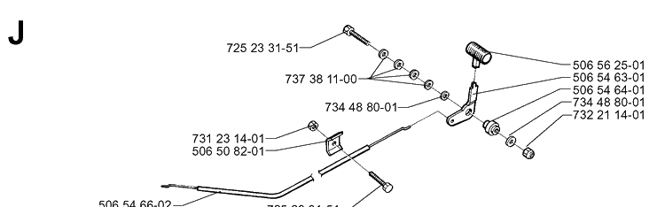 Controls 2 Diagram and Parts List for RIDER850 1998-03 Husqvarna Lawn Mower
