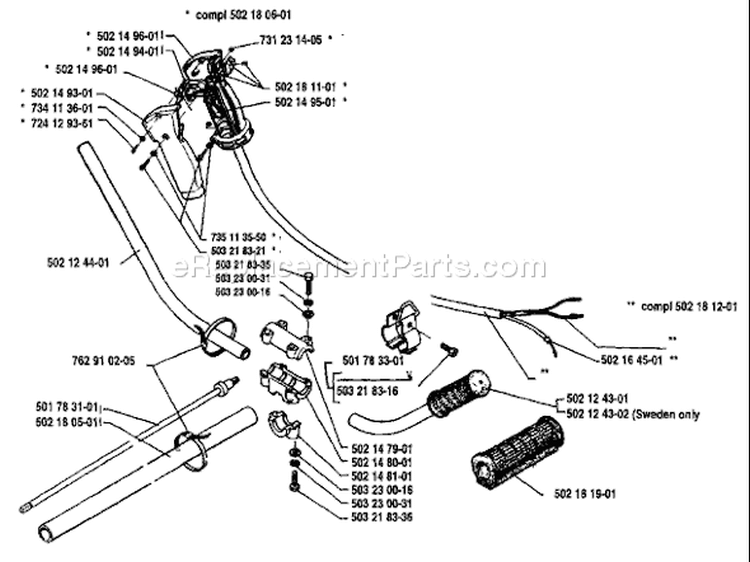 Page Q Diagram and Parts List for 22RL 22 RL 1988-01 Husqvarna Trimmer