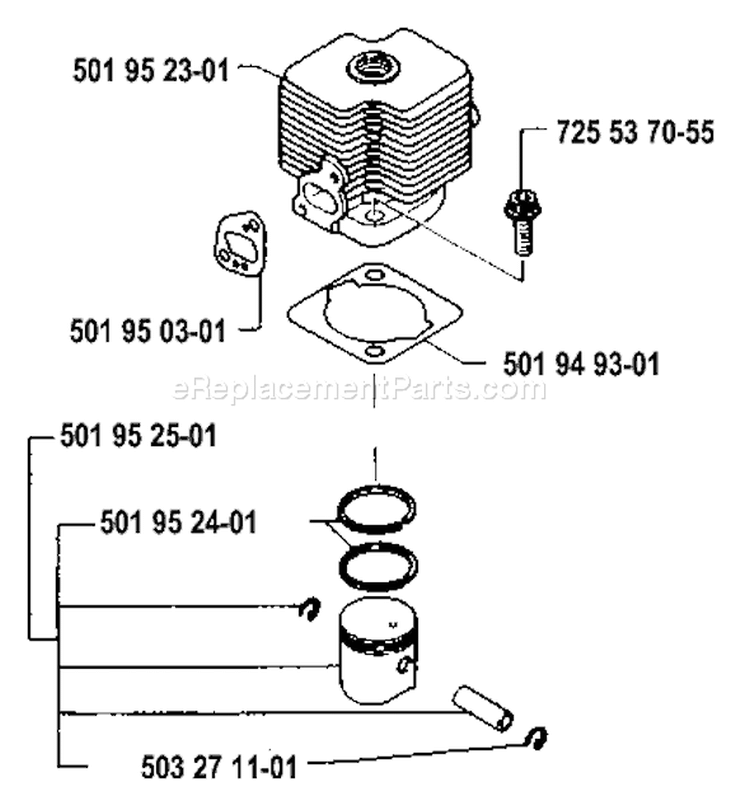 Page K Diagram and Parts List for 22R 22 R 1986-10 Husqvarna Trimmer