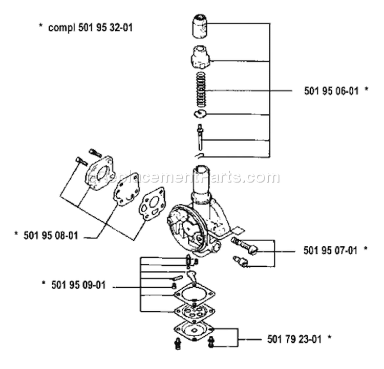 Page C Diagram and Parts List for 22R 22 R 1986-10 Husqvarna Trimmer