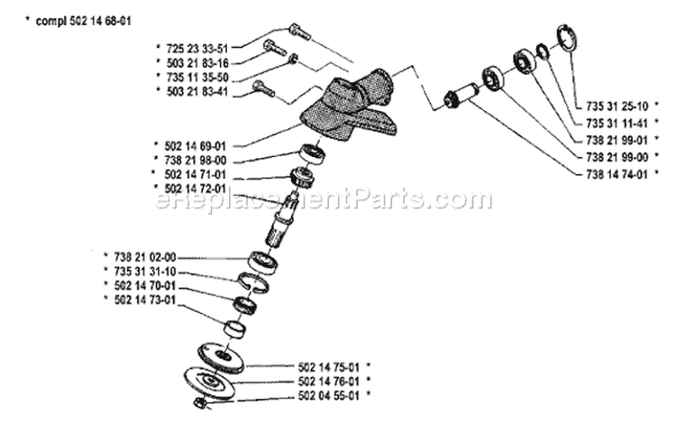 Page H Diagram and Parts List for 22R 22 R 1986-10 Husqvarna Trimmer