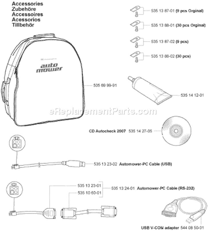 Page A Diagram and Parts List for 230ACX 230 ACX 2007-07 Husqvarna Lawn Mower