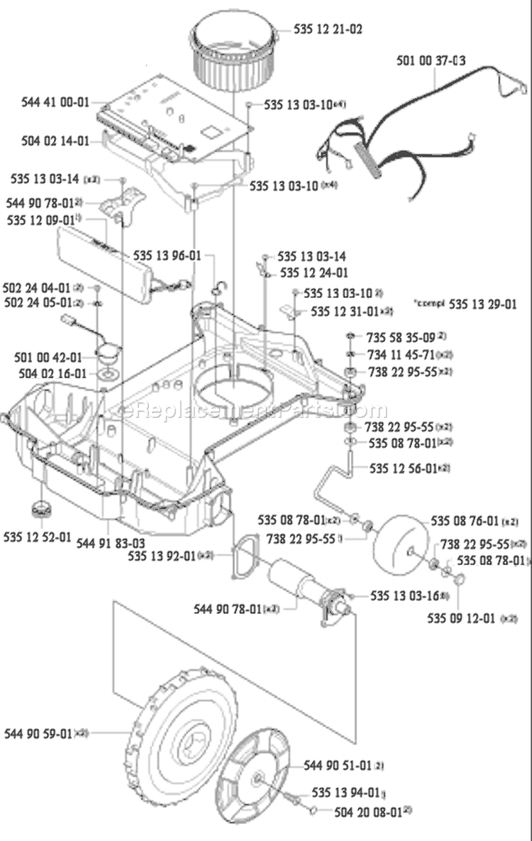Page B Diagram and Parts List for 230ACX 230 ACX 2007-07 Husqvarna Lawn Mower