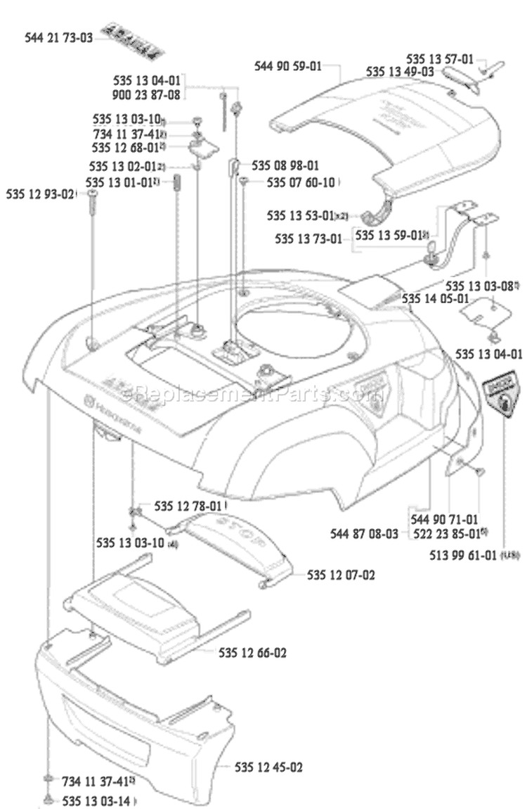 Page C Diagram and Parts List for 230ACX 230 ACX 2007-07 Husqvarna Lawn Mower