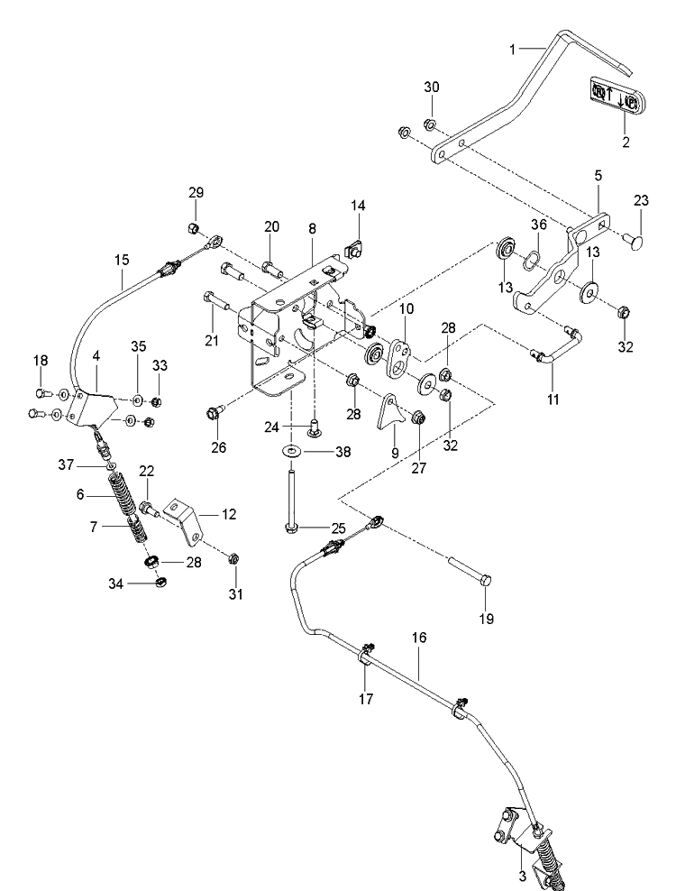 Parking Brake Diagram and Parts List for M-ZT61 (96717701001)(2019-02) Husqvarna Lawn Mower
