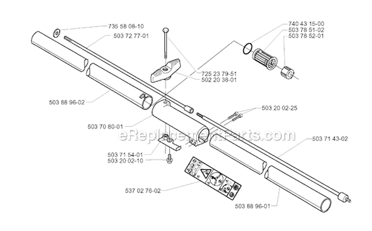 Shaft Diagram and Parts List for 232RD 2000-04 Husqvarna Brush Cutter