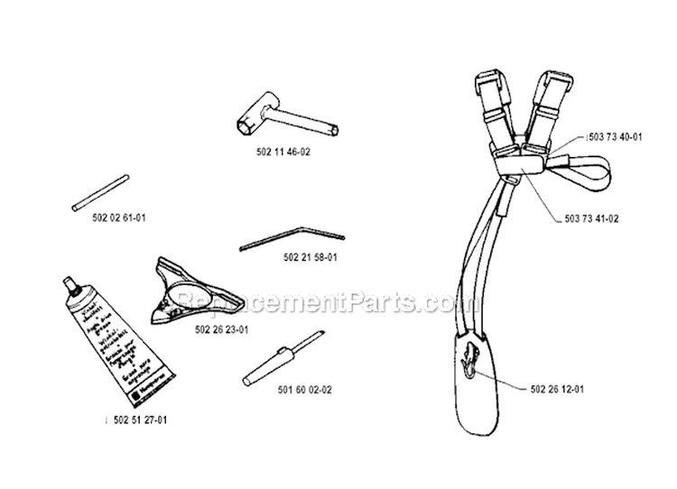 Accessories Diagram and Parts List for 232R 1994-02 Husqvarna Brush Cutter