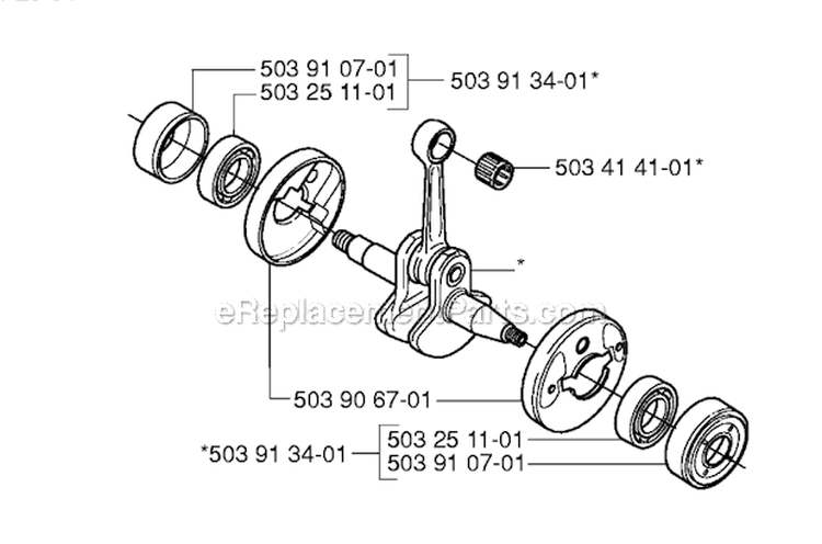 Crankshaft Diagram and Parts List for 232R 2006-01 Husqvarna Brush Cutter