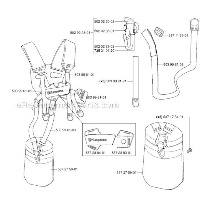 Housing Diagram and Parts List for 232R 2006-04 Husqvarna Brush Cutter