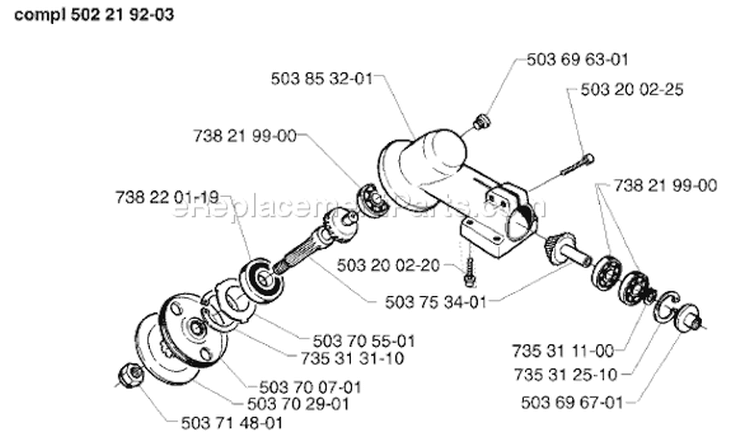 Page H Diagram and Parts List for 232RD 232 RD 1998-01 Husqvarna Trimmer