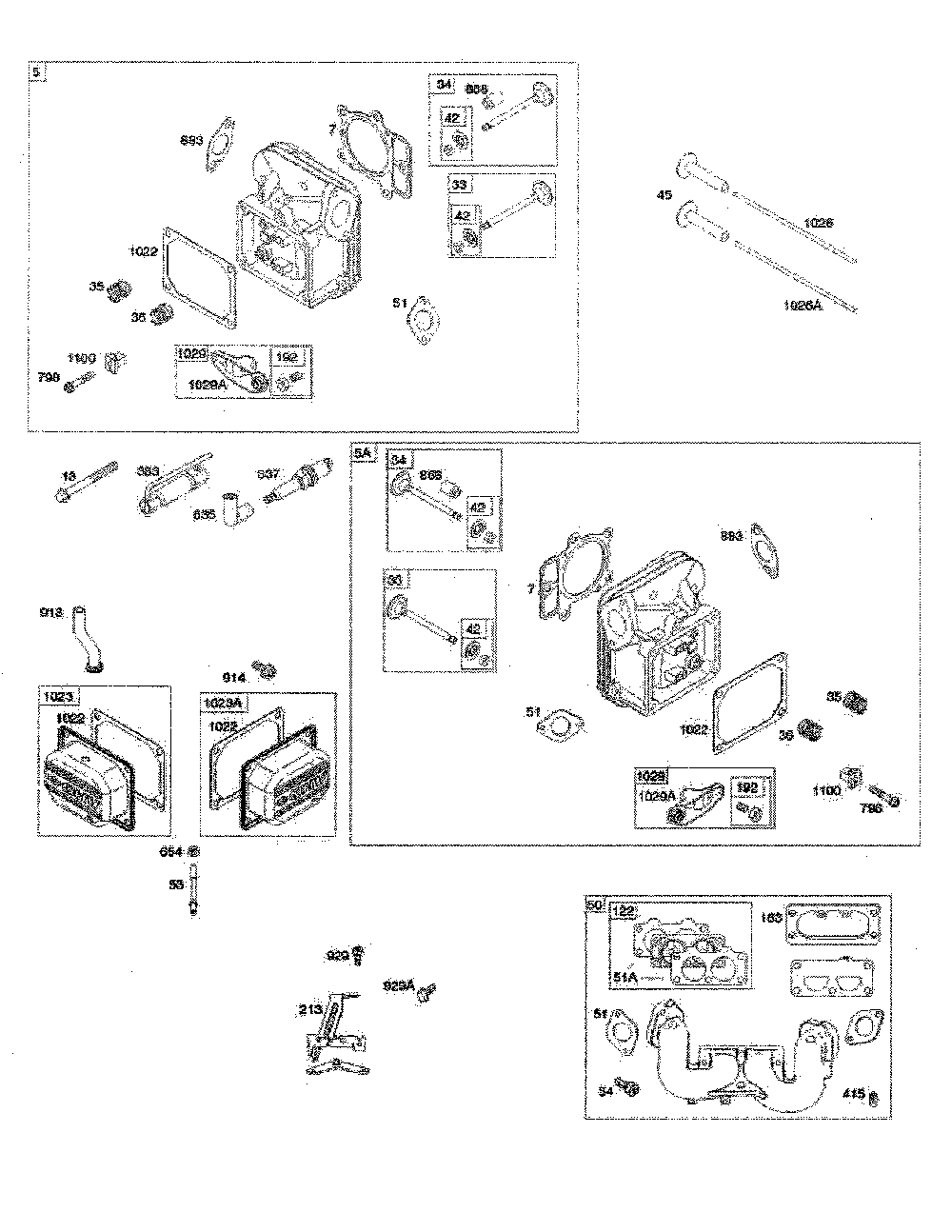 Cylinder head/intake manifold Diagram and Parts List for MZ54S-967334101-00  Husqvarna Lawn Mower