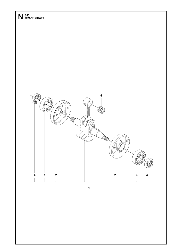 Crankshaft Diagram and Parts List for 355FXT  Husqvarna Brush Cutter