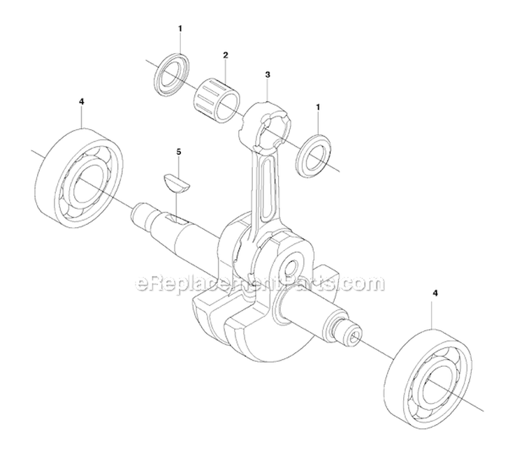 Crankshaft Diagram and Parts List for 233RJ 2009-01 Husqvarna Brush Cutter