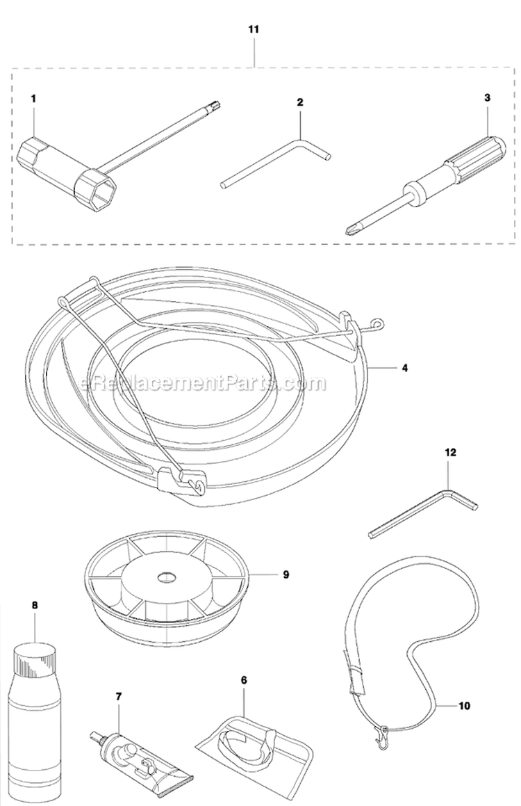 Accessories 2 Diagram and Parts List for 233RJ 2011-07 Husqvarna Brush Cutter