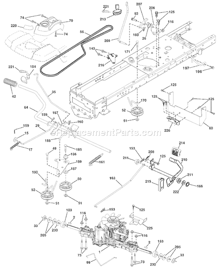 Page C Diagram and Parts List for 2346XLS 2346 XLS 96043004500 -2008-01 Husqvarna Lawn Tractor