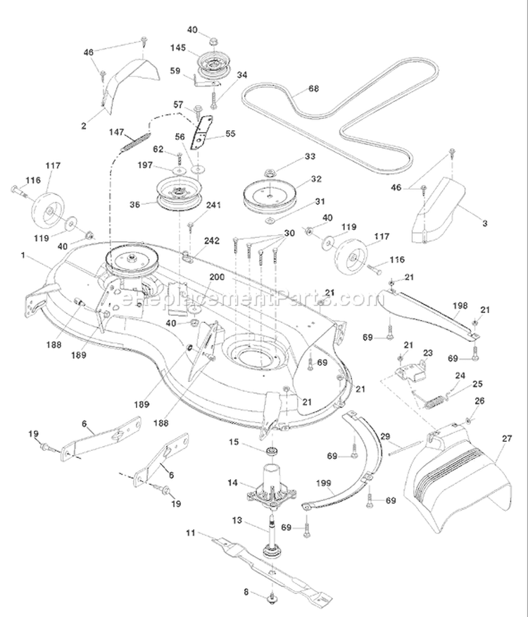 Page F Diagram and Parts List for 2346XLS 2346 XLS 96043004500 -2008-01 Husqvarna Lawn Tractor