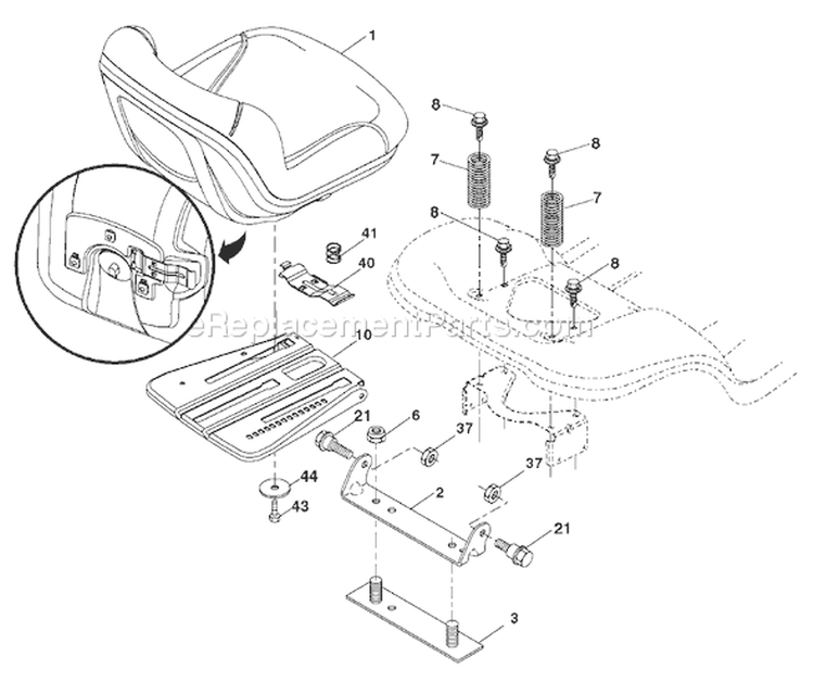 Page H Diagram and Parts List for 2348LS 2348 LS 96043004400 -2008-01 Husqvarna Lawn Tractor