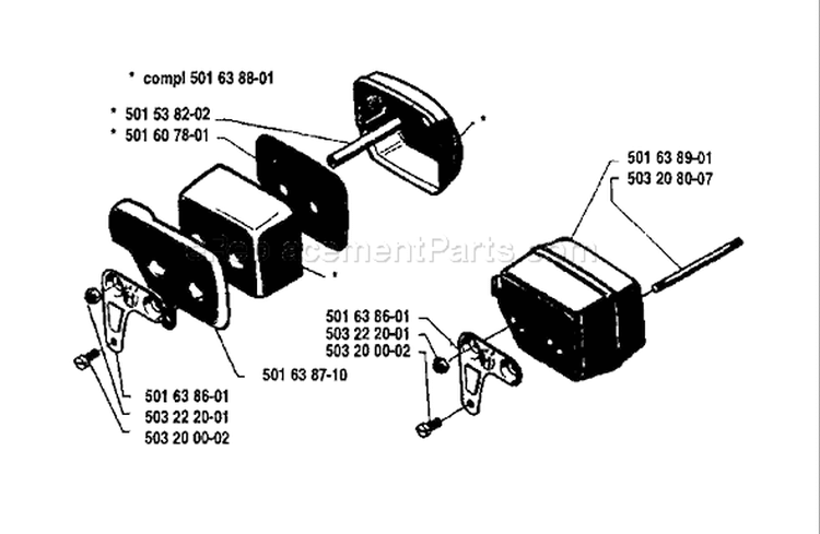 Page G Diagram and Parts List for 234 1983-01 Husqvarna Chainsaw