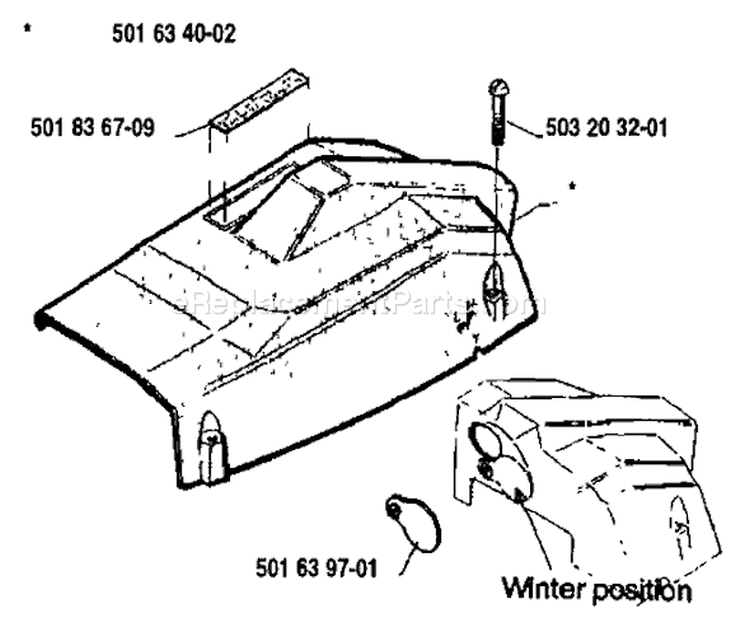 Page M Diagram and Parts List for 234 1984-04 Husqvarna Chainsaw