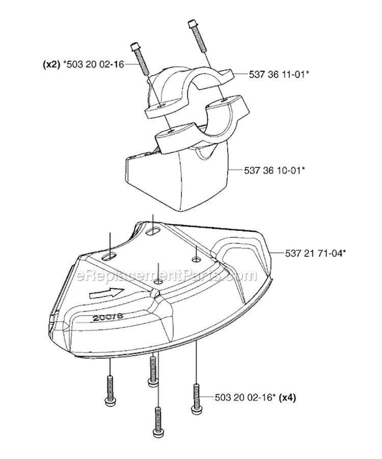 Guards 2 Diagram and Parts List for 235FR 2007-01 Husqvarna Brush Cutter