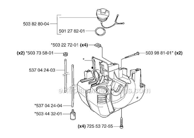 Housing Diagram and Parts List for 235FR 2007-01 Husqvarna Brush Cutter