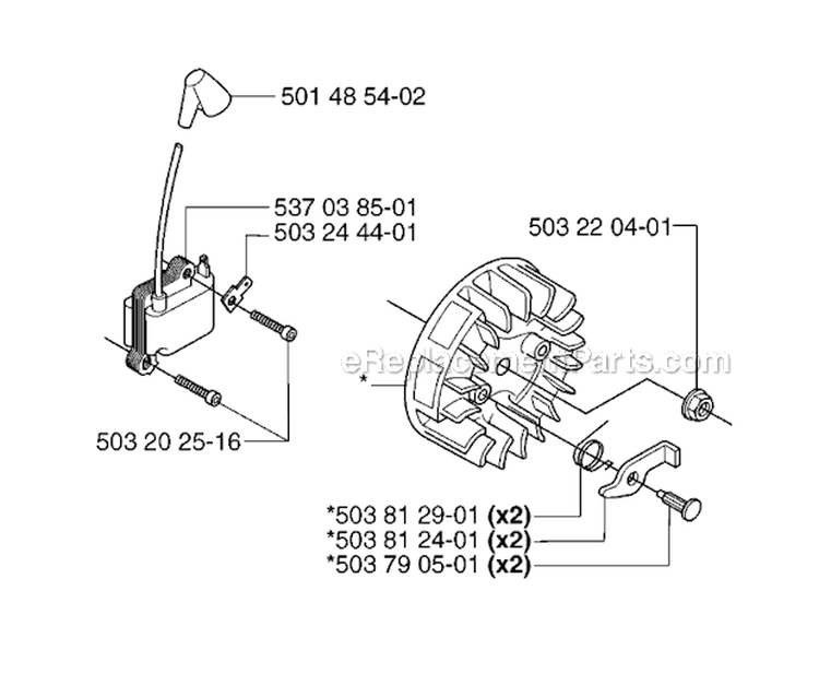 Ignition System Diagram and Parts List for 235FR 2007-01 Husqvarna Brush Cutter