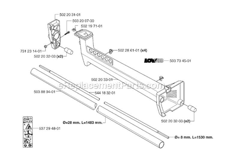 Shaft Diagram and Parts List for 235FR 2007-01 Husqvarna Brush Cutter