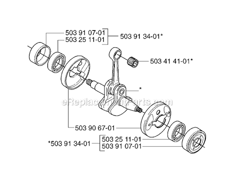 Crankshaft Diagram and Parts List for 235FR 2007-01 Husqvarna Brush Cutter