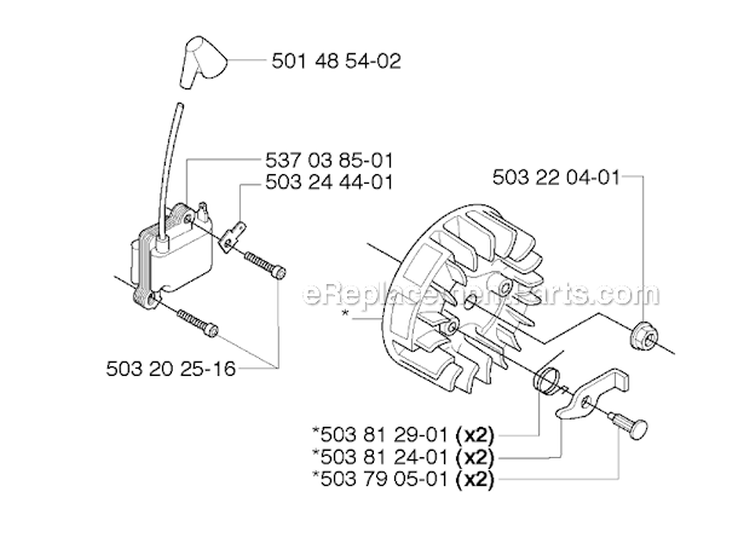 Ignition System Diagram and Parts List for 235FR 2009-05 Husqvarna Brush Cutter