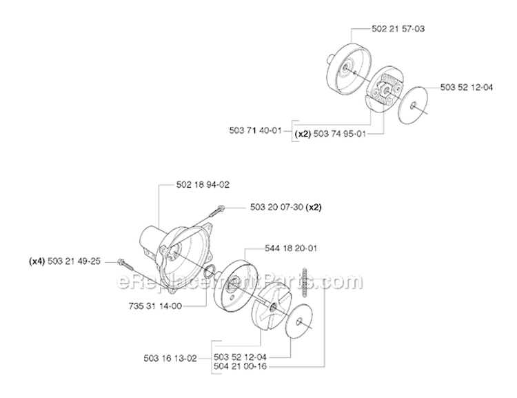Clutch Diagram and Parts List for 235FR 2009-05 Husqvarna Brush Cutter