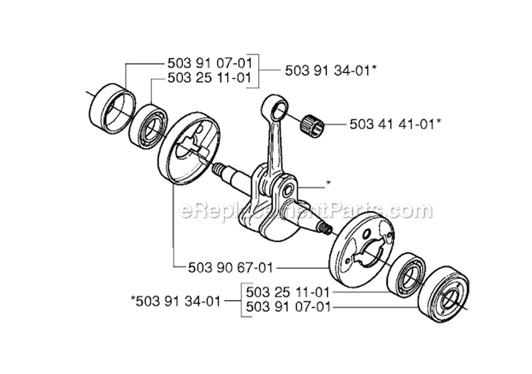 Crankshaft Diagram and Parts List for 235RII 2006-01 Husqvarna Brush Cutter