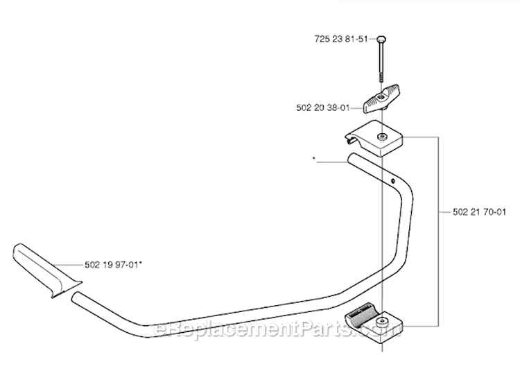 Handle Diagram and Parts List for 235RII 2006-01 Husqvarna Brush Cutter