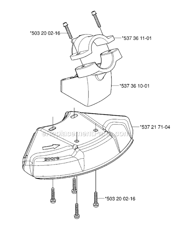 Guards 2 Diagram and Parts List for 235RII 2006-04 Husqvarna Brush Cutter