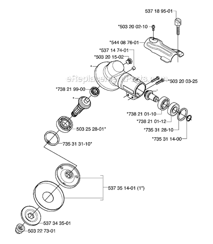 Bevel Gear Diagram and Parts List for 235RII 2006-04 Husqvarna Brush Cutter
