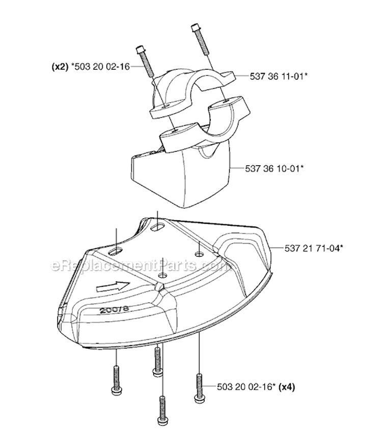Guards 2 Diagram and Parts List for 235RII 2007-01 Husqvarna Brush Cutter