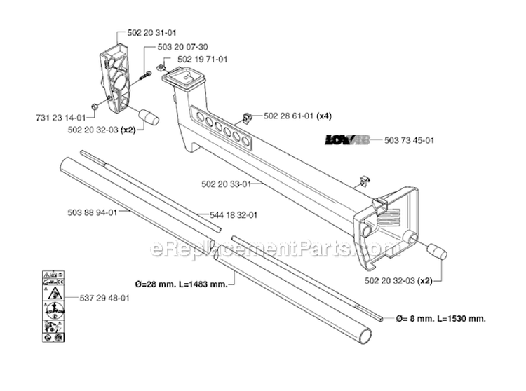 Shaft Diagram and Parts List for 235RII 2007-01 Husqvarna Brush Cutter