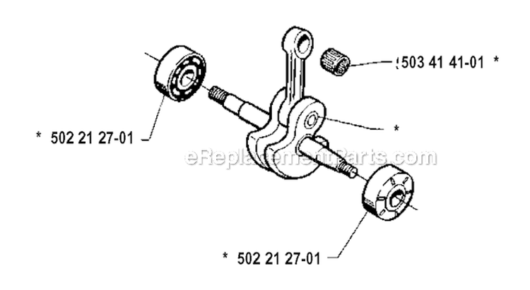 Crankshaft Diagram and Parts List for 235R 1991-12 Husqvarna Brush Cutter