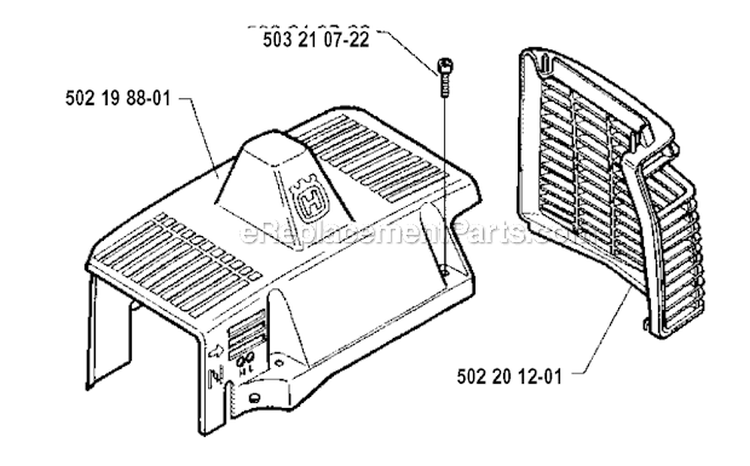 Cylinder Cover Diagram and Parts List for 235R 1991-12 Husqvarna Brush Cutter