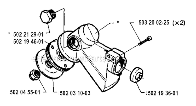 Bevel Gear Diagram and Parts List for 235R 1993-02 Husqvarna Brush Cutter