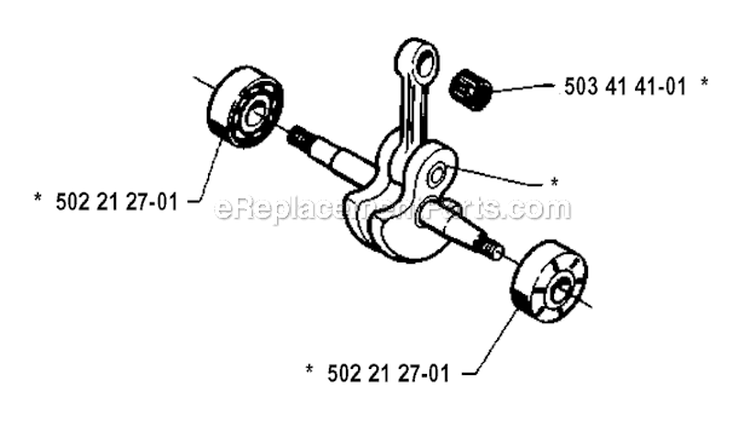 Crankshaft Diagram and Parts List for 235R 1993-02 Husqvarna Brush Cutter